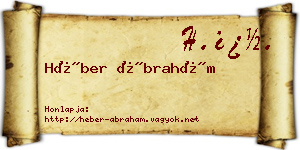 Héber Ábrahám névjegykártya